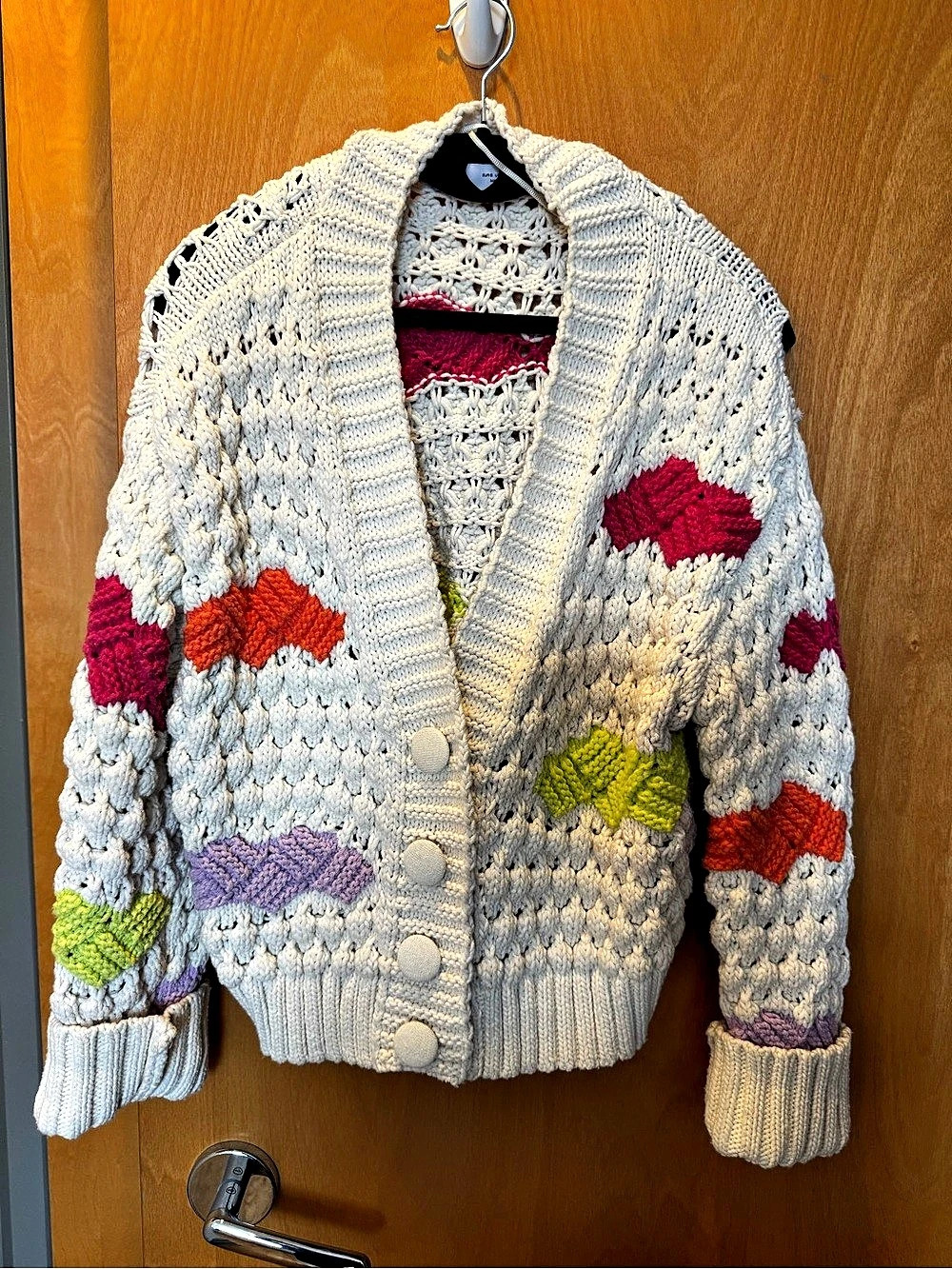 Colorful Knit Button-Front Cardigan